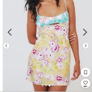 Verge Girl Yellow & Pink Dress